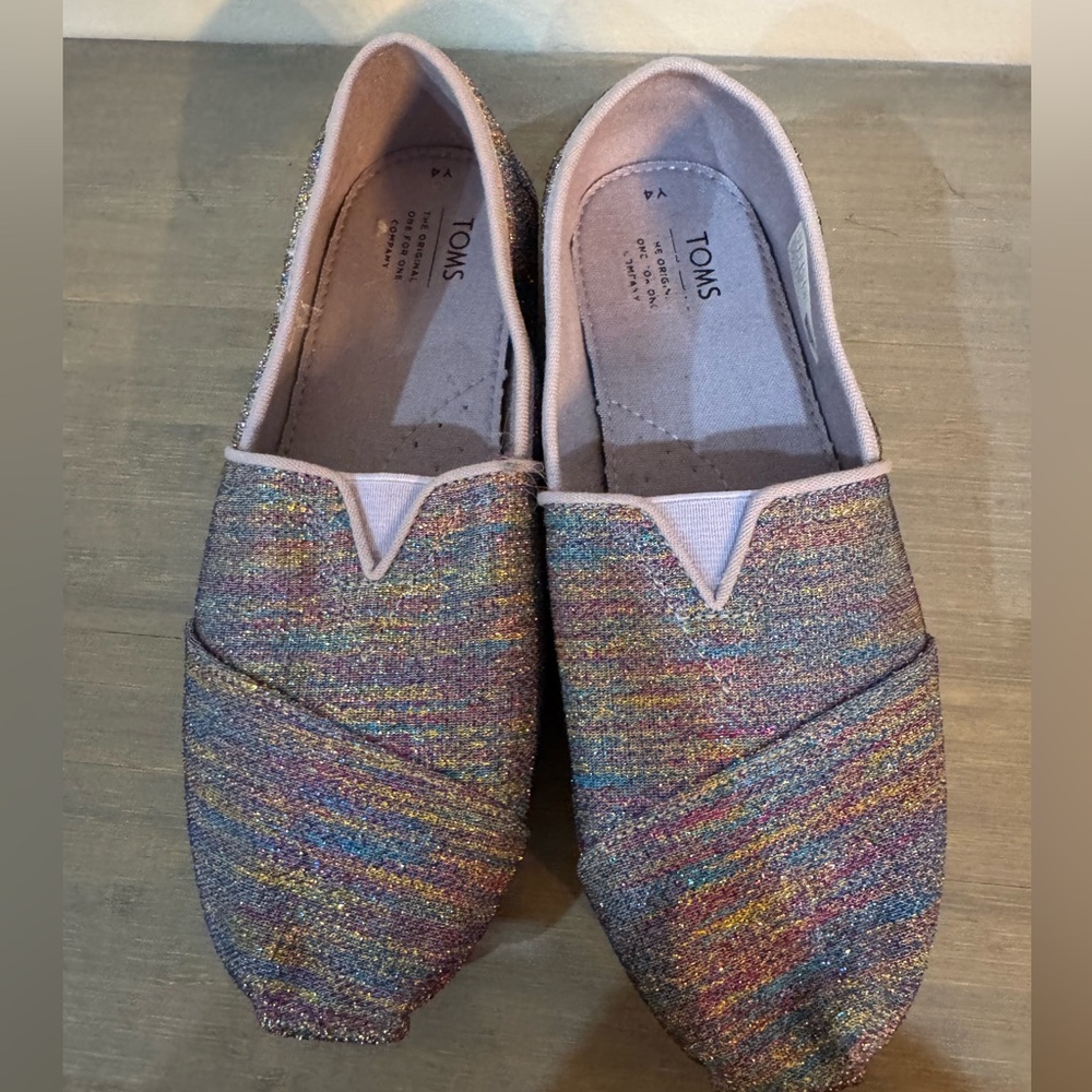 TOMS Colorful sparkly slip-ons!!